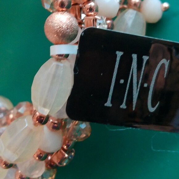 GORGEOUS Champagne Crystal Pearl Necklace & Bracelet (404) - Picture 9 of 13